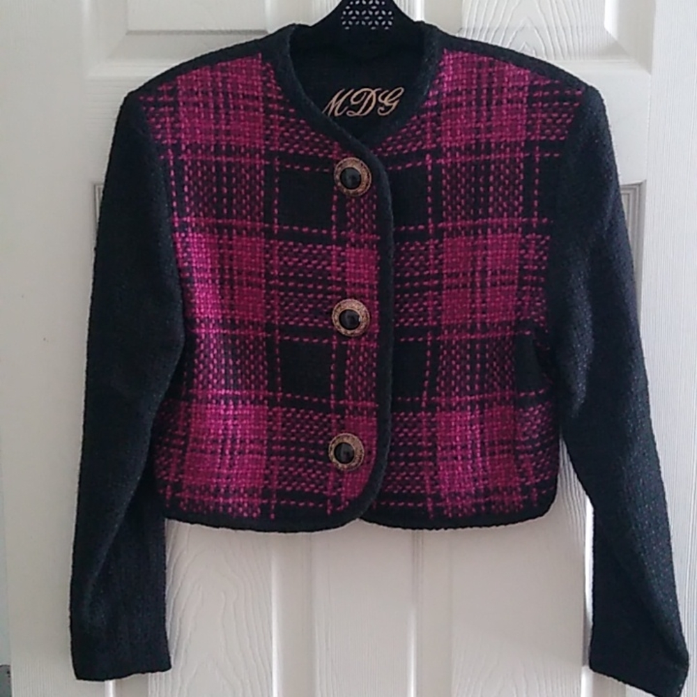 RARE Vintage Madonna for Dolce & Gabbana MDG Tweed Jacket Blazer Pink Black M